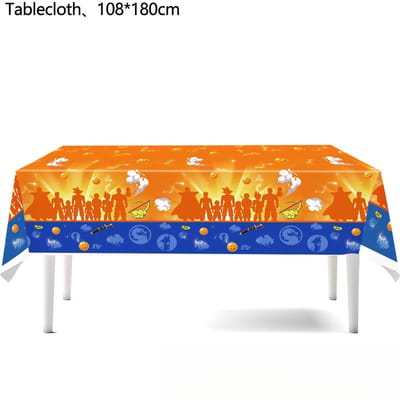 Dragon Ball Gelukkige Verjaardag Decoratieset Tafelkleed Bord Servet Beker Taartdecor Feestmuts Babyborrel Dragon Ball Feestartikelen