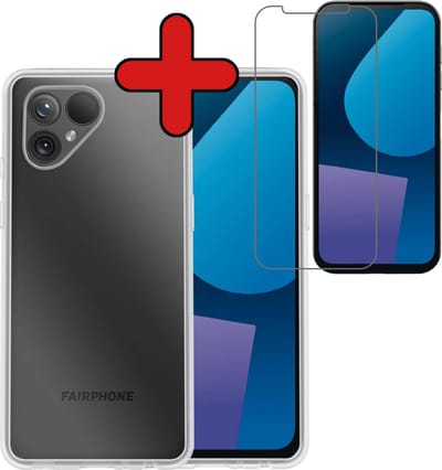Hoesje - Met Screenprotector - Geschikt voor Fairphone 5 - Sterk & Shockproof - Telefoon Hoes - Back Cover - Siliconen Case - Telefoonhoes - Transparant