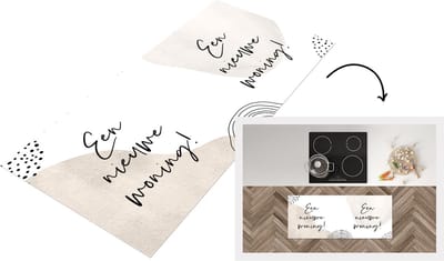 Keukenloper - Loper keuken - Quotes - Nieuwe woning - Verhuizen - 120x50 cm - Keukenloper vinyl