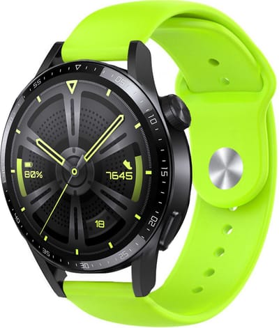 Strap-it Sport bandje geschikt voor Huawei Watch GT / GT 2 / GT 3 / GT 3 Pro 46mm / GT 4 46mm / GT 5 & 5 Pro (46mm) / GT 4 46mm / GT 5 & 5 Pro (46mm) / GT 2 Pro / GT Runner / Watch 3 - Pro / Watch 4 (Pro) / Watch Ultimate - lichtgroen