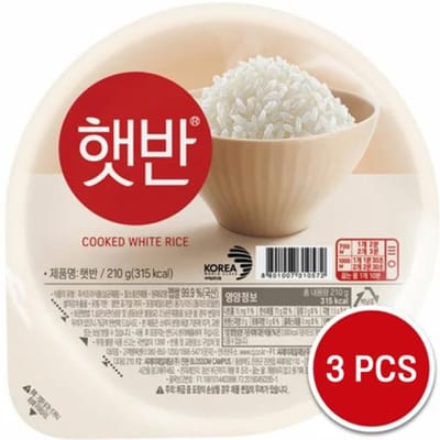 CJ Magnetronbare Instant Gekookte Rijst Hetban - Witte Rijst Origineel Formaat 210g (2 opties) 3PCS red