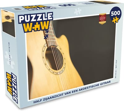 Puzzel Half zijaanzicht van een akoestische gitaar - Legpuzzel - Puzzel 500 stukjes