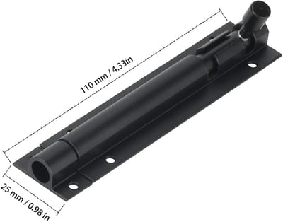 Allecto - Deur Bout - 6 Stuks - Duurzaam en Betrouwbaar - Zwart - Veiligheidsbouten - Ideaal voor Houten Poorten - 4 Inch
