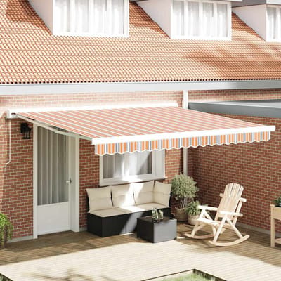 vidaXL - Uitschuifbare - luifel - Meerkleurig - 400 - × - 300 - cm - Stof - en - Metaal