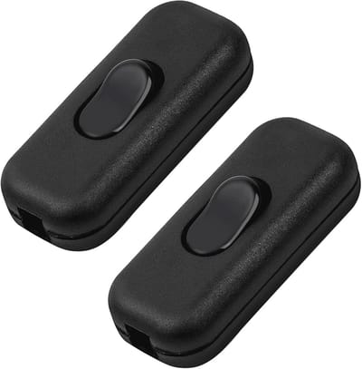 Snoerschakelaars 2 stuks - 2-polig, tussenschakelaar voor lampen en apparaten - 6 A, 250 V