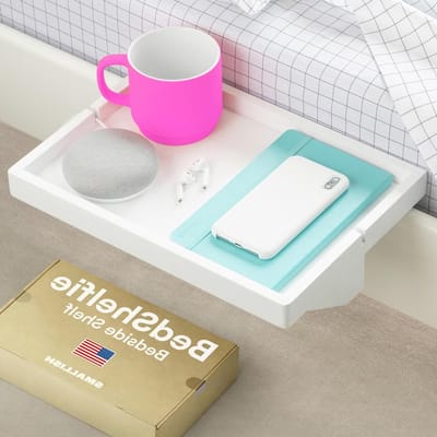Bedplank - Nachttafel - Ruimte Besparen - Verstelbare Klem - 6.8 kg Draagkracht - Wit