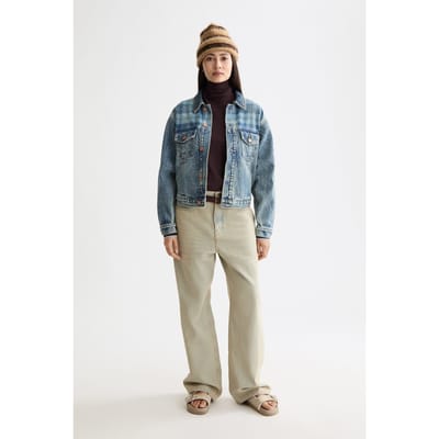 Scotch & Soda Customised Denim Jacket In Mixed Fabric - Outdoor Blue Outdo Taglia: XS | Giacche di jeans Outlet | Donna | Blu