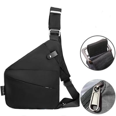 Heren Dunne Anti-Diefstal Kleine Borsttas Crossbody Tassen Mannelijke Eén Schouder Sling Bag voor Reizen Jongen Sporttas zwart