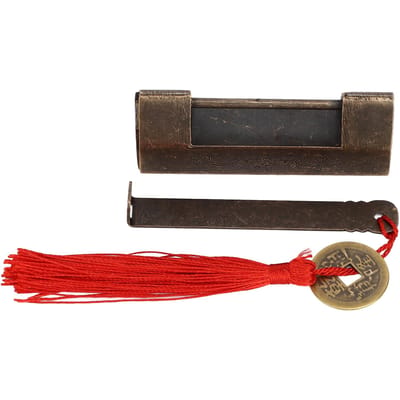 Antiek Chinees Hangslot 1,7 inch Spatiëring Duurzaam Kleurvast Messing Vintage Wijdverbreid Gebruik Chinese Stijl black