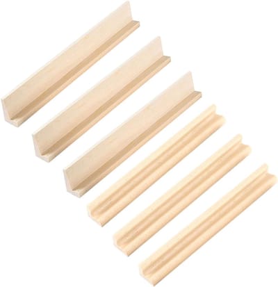 Domino Houders - Spel Organizers - Domino Spelen - Stabiele Houten Basis - 19cm Lengte - Beige