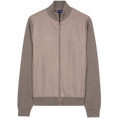 Baileys Vest Full Zip Milano Knit Suedine Front Light Padded Quilted Steel Grey / male