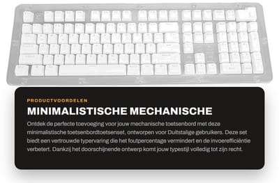 Dailygoods- Toetsenset Minimalistisch Ontwerp - Doorschijnende Technologie - ABS-Materiaal - Geschikt voor 61/64/68/84/87/96/98/100/104/108 Toetsenborden - Eenvoudige Installatie - Keycaps