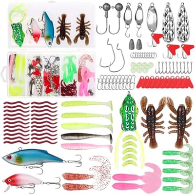 Solidchoice - 107-delige Visaccessoireset met Rubber Bait en Lures