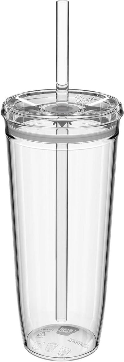 Herbruikbare Beker - Iced Coffee Cup - Drinken Onderweg - Spatwaterdicht Deksel - 590ml - Transparant