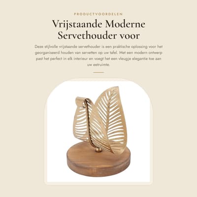 Dailygoods- Servethouder Vrijstaand - Luxe Opslagorganisator - Voor Tafels - Antislip Basis - Modern Design - Ideaal voor Servetten - Papierenhanddoekhouder