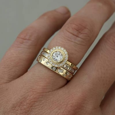 Exquise goudkleurige ringen voor dames vierkant rond witte steen ringen set sieraden feest cadeau 10 brown