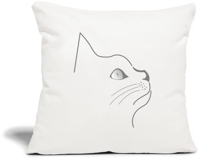 Minimalistische Kat – Elegant & Tijdloos Sierkussenhoes, 45 x 45 cm
