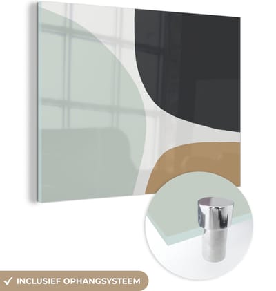 MuchoWow® Glasschilderij 120x90 cm - Schilderij acrylglas - Pastel - Minimalisme - Design - Foto op glas - Schilderijen