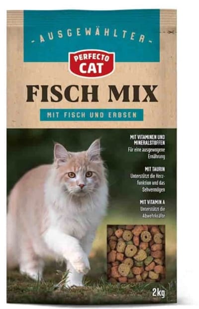 Kattenvoer, droog kattenvoer, vis kattenvoer, 2kg, Perfecto Cat Classic Fisch-Mix