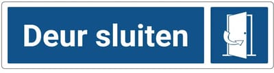 Deur sluiten deurbordje met zelfklevende strip | Forex Re materiaal | 20 x 5 cm