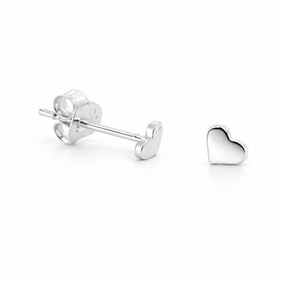 Zilveren dames oorknopjes 4mm hartje 925 sterling silver subtiel minimalistisch