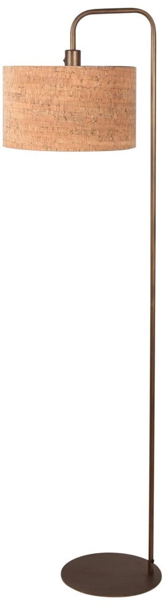 Vloerlamp Mexlite Forma 4783BR, bronskleurig met kurk kap, diameter 30 cm, hoogte 18 cm - trendy binnenlamp voor sfeervolle verlichting in elke ruimte