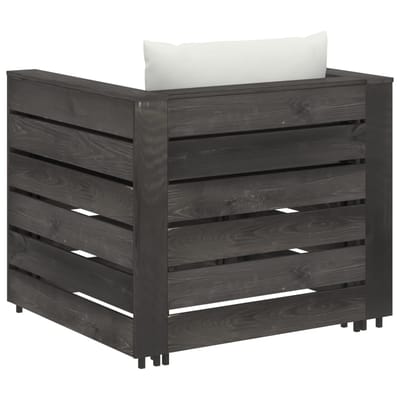vidaXL - 2-delige - Loungeset - met - kussens - grijs - geïmpregneerd - hout