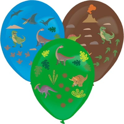 Amscan - Ballonnen met dinosaurus stickers