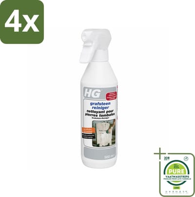 HG Grafsteenreiniger 500 ml - Voordeelverpakking - 4 stuks - Grafsteenreiniger - Natuurstenen reiniger