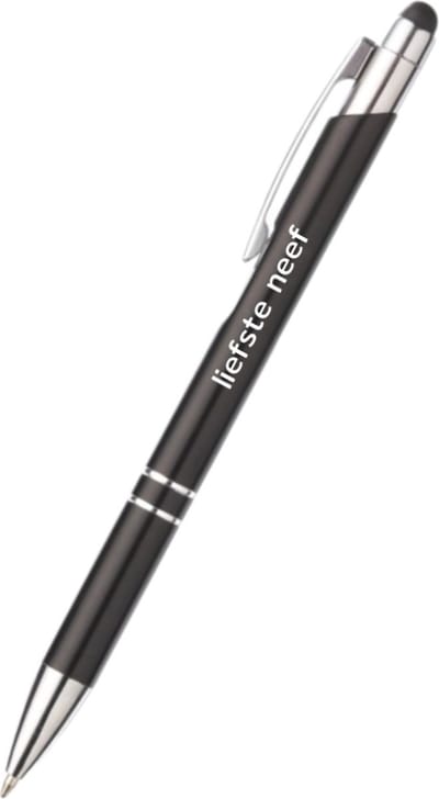 Akyol - liefste neef pen - zwart - gegraveerd - Pennen neef - familie - pen met tekst cadeau - neef cadeautje - verjaardag cadeau - bedankje - familie cadeau - met soft touch