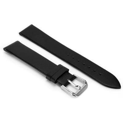 1 Paar PU Leer Universele Unisex Gesp Horlogeband Vervanging Horlogeband (19 mm)Zwart