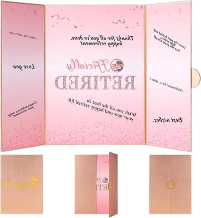 Pensioen Gastenboek - Afscheidskaart Collega - Pensioenfeest Herinneringen - Glinsterende Gouden Fragmenten - 44.5 cm x 31 cm - Roségoud