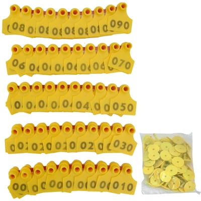 100 stuks TPU Varken Koe Oormerk met Nummer 001?100 Oormerk Tag Boerderij Vee Accessoire Groen