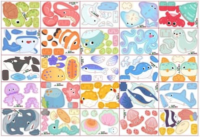 3D Puzzel Dier - Bouwpuzzel Schuim - Creatief Spel - Zonder Lijm - 65 x 58 cm - Oceaan