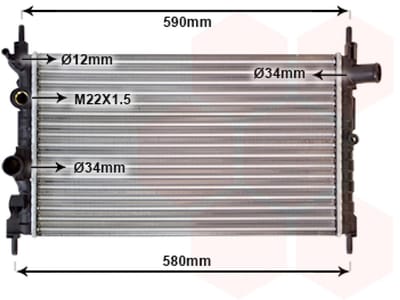 Van Wezel - RADIATOR VOOR OPEL KADETT E 1984-1993 1300099