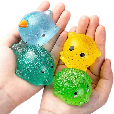 Grand Mochi Spongieux à Paillettes Squishy Jouets Sensoriels Fidget Animal Kawaii Balle Anti-Stress Poudreux Amusant Doux Antistress À Presser Jouets pour Enfants
