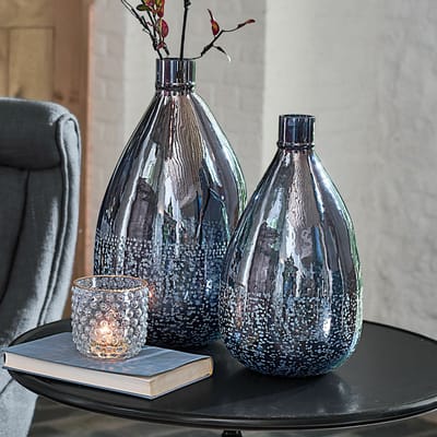 LOBERON Vaas set van 2 Qilevon antiekblauw