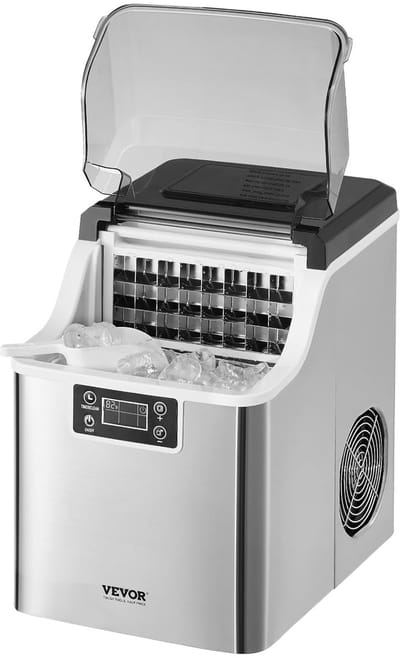 IJsblokjesmachine voor 20,4 kg per 24 uur - Draagbaar en zelfreinigend voor keuken, bar, en kantoor