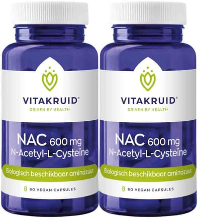 Vitakruid NAC 600 mg N-Acetyl-L-Cysteïne - 2 x 60 vegancapsules - Voordeelverpakking