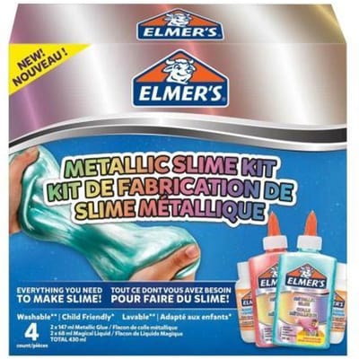 Metallic slijmpakket van Elmer's | Slijmbenodigdheden, inclusief metallic PVA-lijm | Met Magical Liquid-slijmactivator | 4-delig pakket