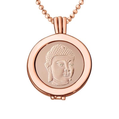 Quiges - Munthouder met Ketting en Munt 25mm Boeddha - Rose Goudkleurig - EPRHZ337