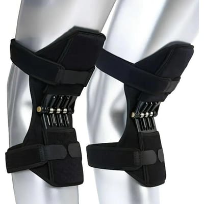 2 Stuks Gewrichtsondersteuning Kniebeschermer Antislip Verhoging Pijnverlichting Voor Knie Kracht Output Veer Kracht Stabilisator Knie Booster Functioneel Werken Sport Ouder zwart