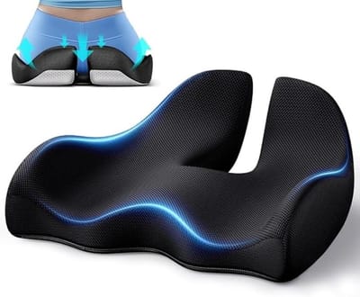 Extra groot zitkussen met traagschuim voor comfortabel lang zitten - Zwart