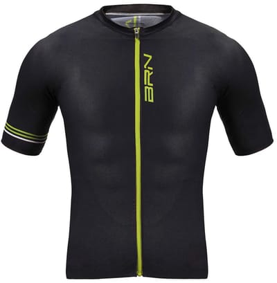 Brn Cross Korte Mouw Wielertrui Zwart XL Man