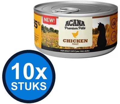 10x Acana - Premium Pate Cat Chicken - Kattenvoer Natvoer - 85 g