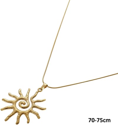 Ketting - RVS - zon - goudkleurig - 70-75 cm