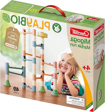 Knikkerbaan Bouwset - Speelgoedbaan - Creatief Spelen - Bio Materiaal - 34 cm - Multicolour