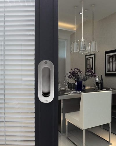 2 pieces stainless steel concealed sliding door handles, embedded handles, sliding doors, recessed handles, oval - ShopVlot