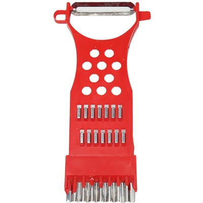 5-in-1 schilmesje rasp multifunctionele huishoudelijke groente knoflook aardappel snijder grind rood