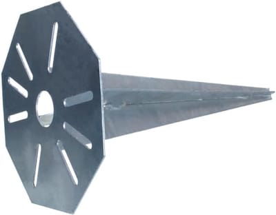 Grondpen Buitenverlichting - Tuinverankering - Bevestiging Lampen - Thermisch Verzinkt Staal - 175x175x300mm - Zilverkleurig